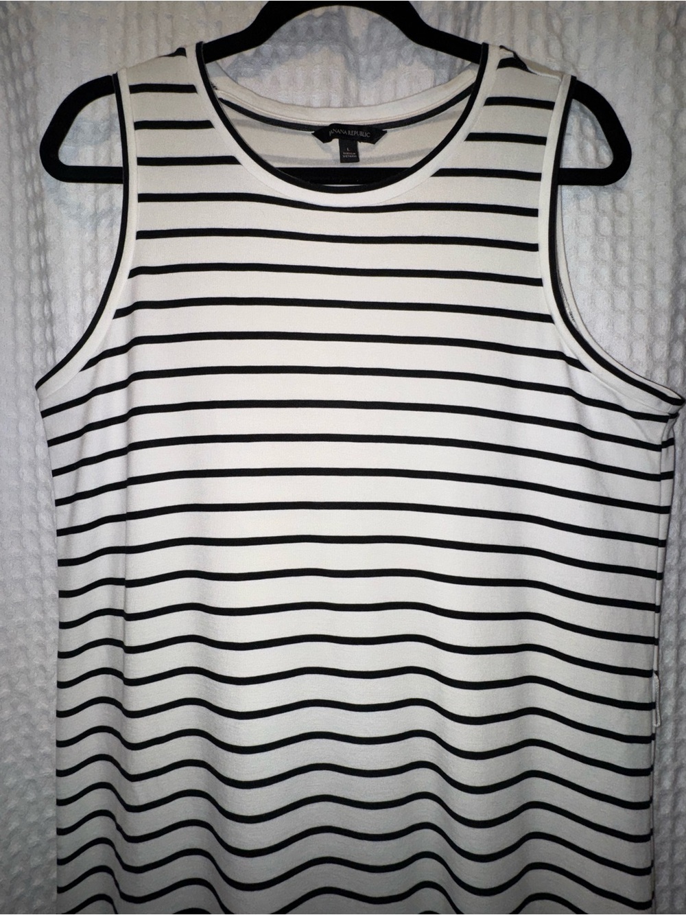 Banana Republic Black and White Striped sleeveless dress